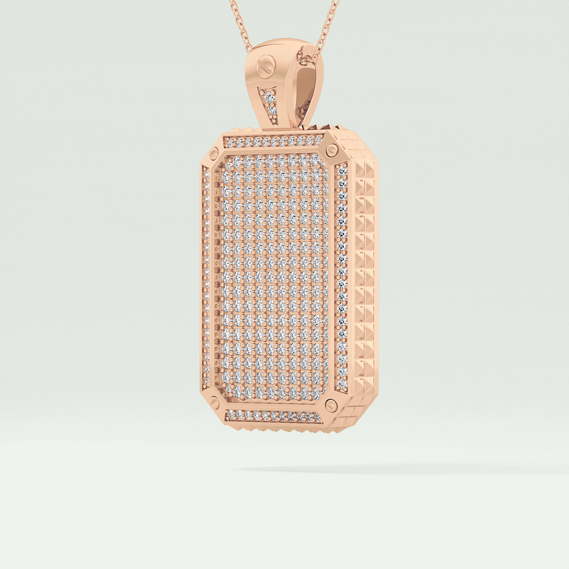 2.10 CT Glamorous Round Moissanite Diamond Stones Necklace For Him 10