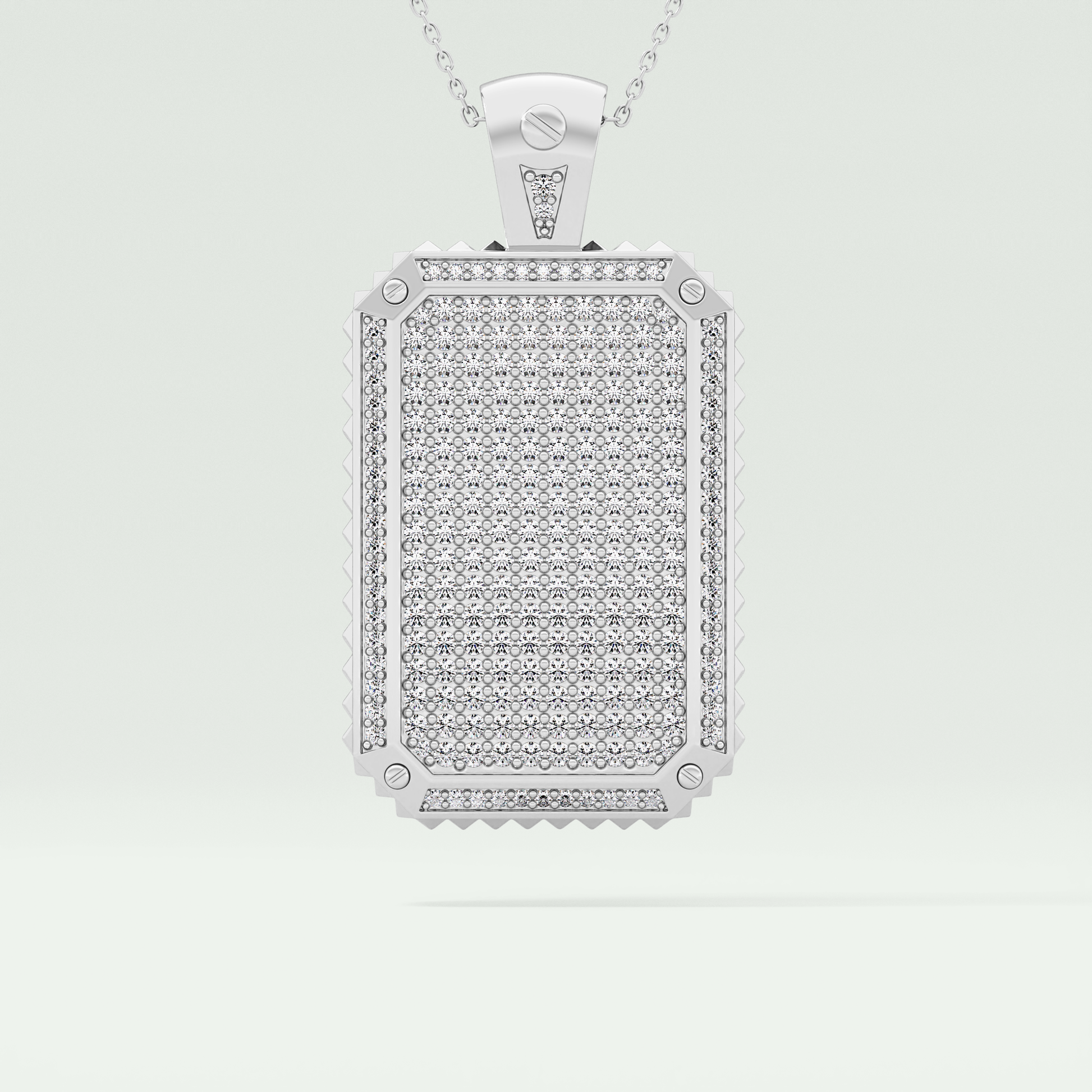 2.10 CT Glamorous Round Moissanite Diamond Stones Necklace For Him 5