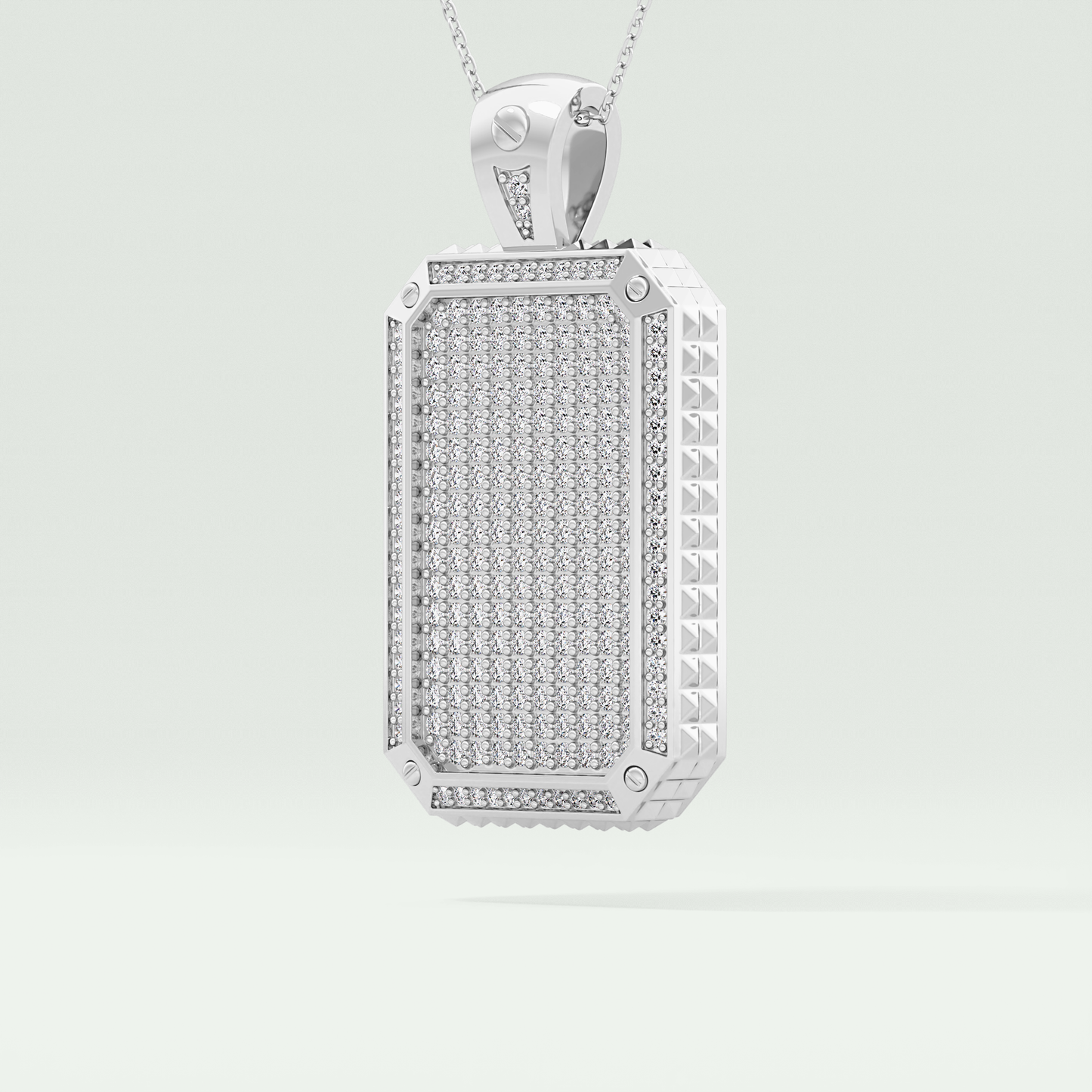 2.10 CT Glamorous Round Moissanite Diamond Stones Necklace For Him 7