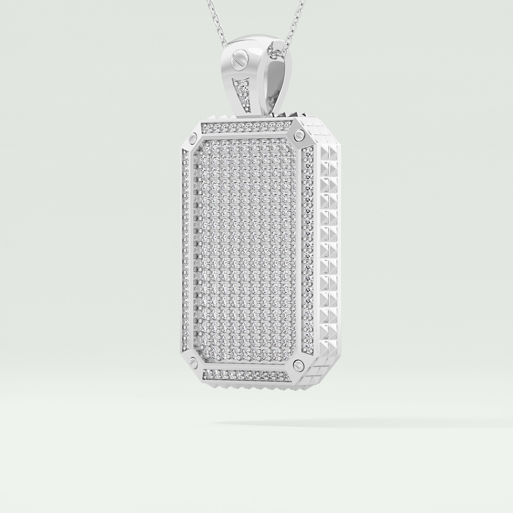 2.10 CT Glamorous Round Moissanite Diamond Stones Necklace For Him 7