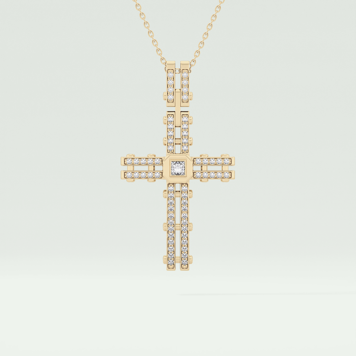 0.20 CT Eternal Cross Moissanite Diamond Necklace For Him 1
