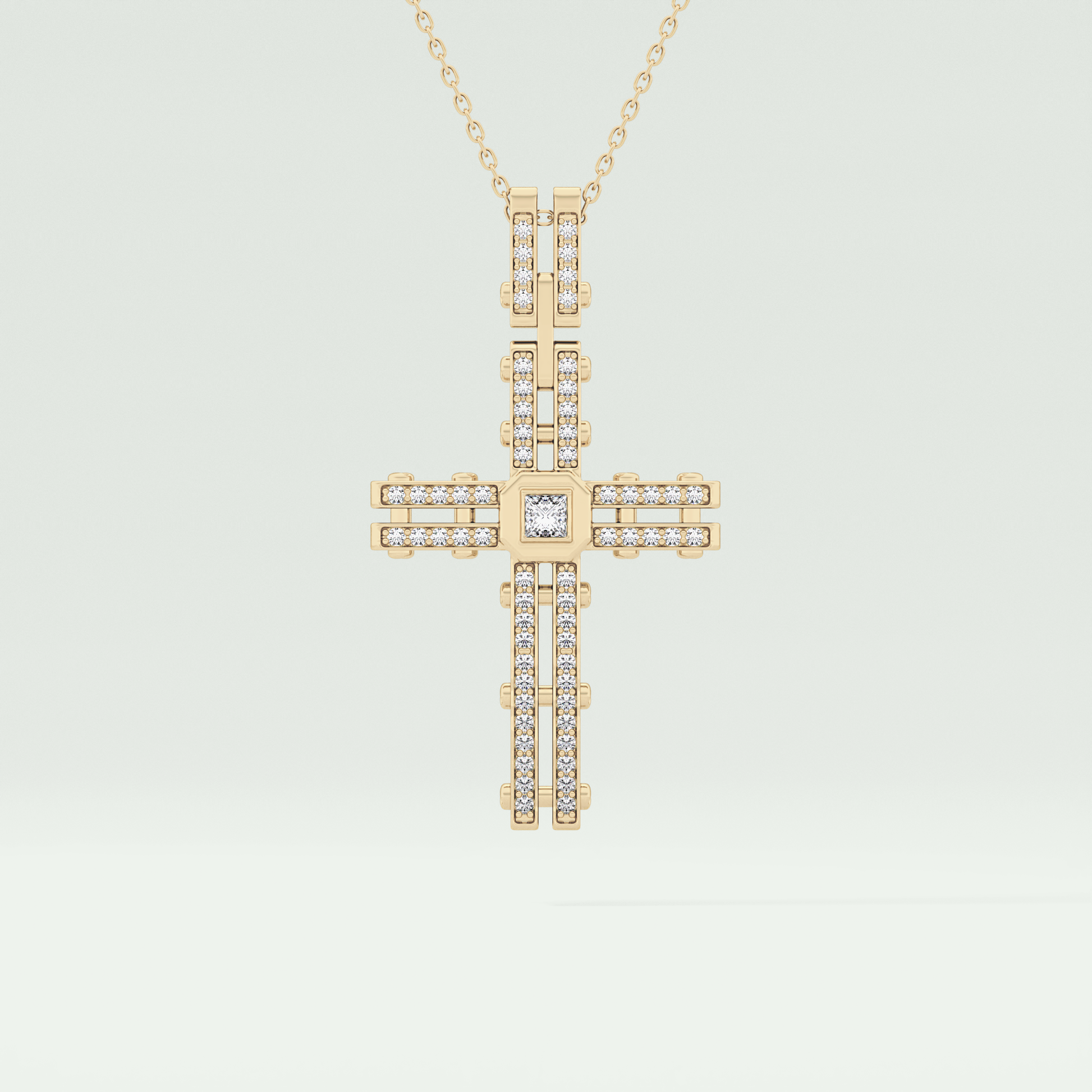 0.20 CT Eternal Cross Moissanite Diamond Necklace For Him 1