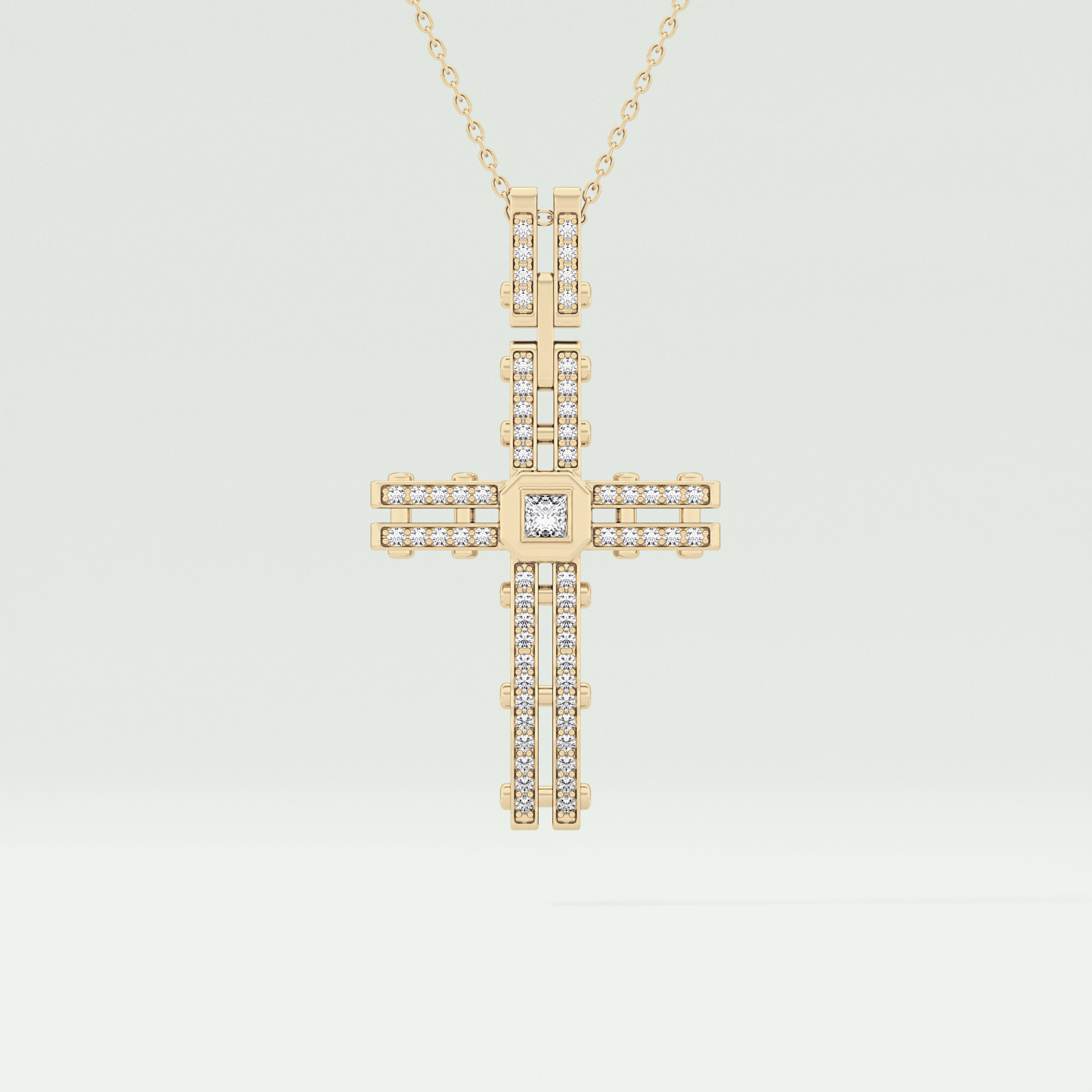 0.20 CT Eternal Cross Moissanite Diamond Necklace For Him 1