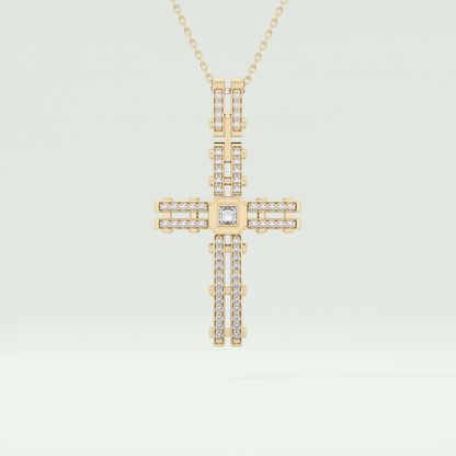 0.20 CT Eternal Cross Moissanite Diamond Necklace For Him 1