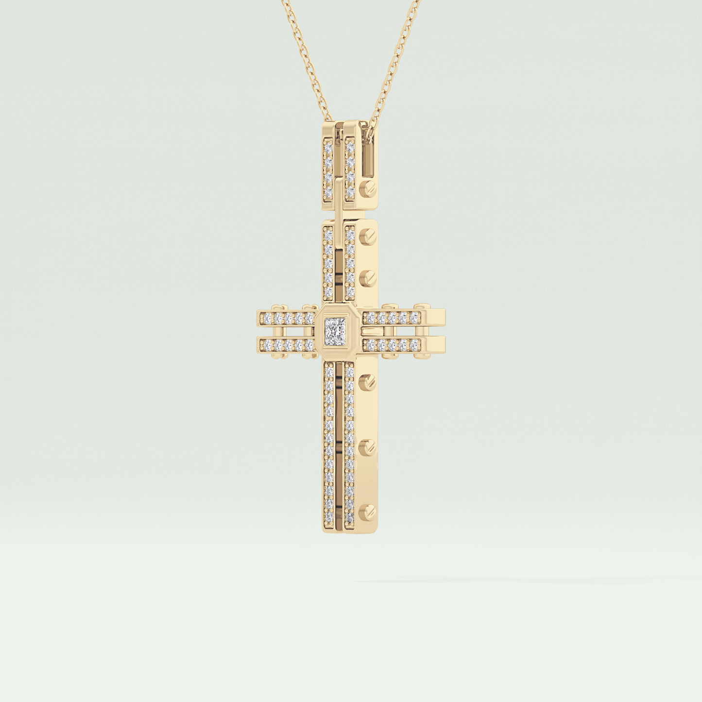 0.20 CT Eternal Cross Moissanite Diamond Necklace For Him 2