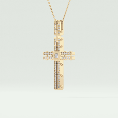 0.20 CT Eternal Cross Moissanite Diamond Necklace For Him 2