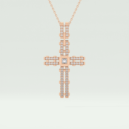 0.20 CT Eternal Cross Moissanite Diamond Necklace For Him 9