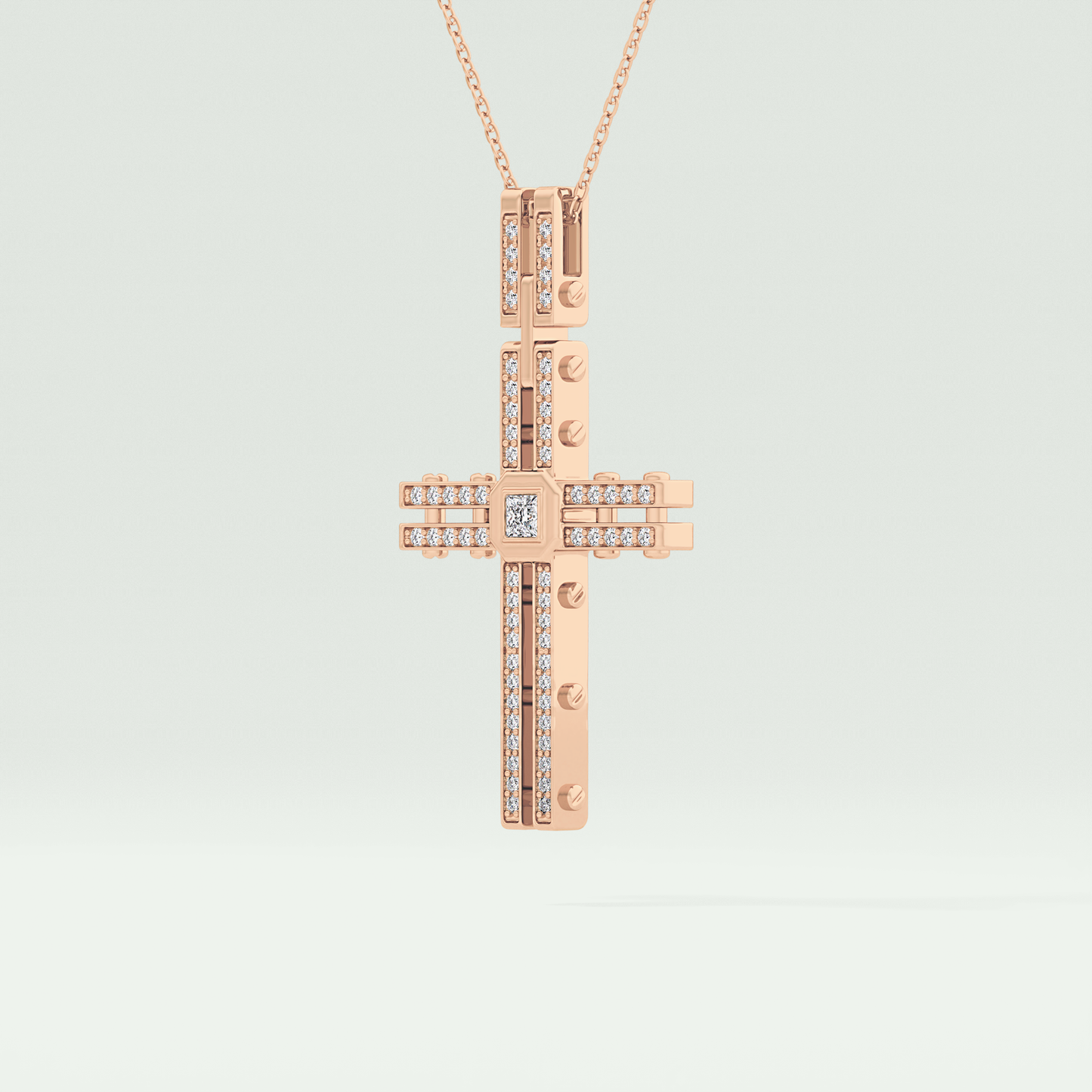 0.20 CT Eternal Cross Moissanite Diamond Necklace For Him 10