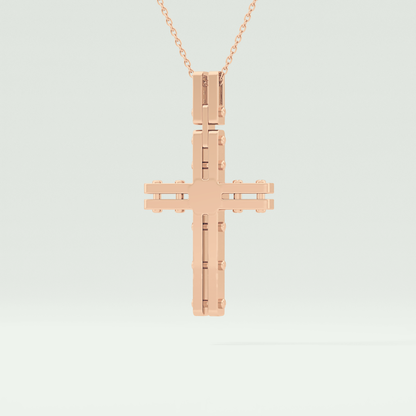 0.20 CT Eternal Cross Moissanite Diamond Necklace For Him 11