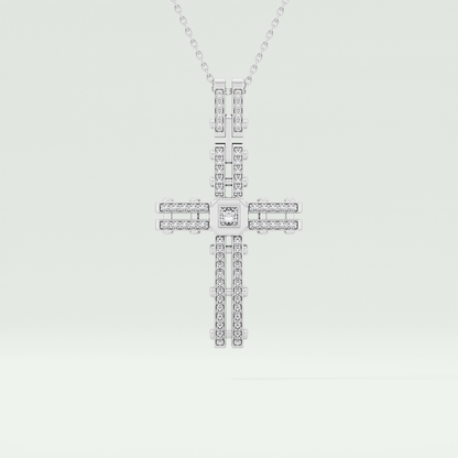 0.20 CT Eternal Cross Moissanite Diamond Necklace For Him 7
