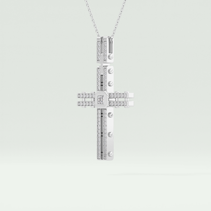 0.20 CT Eternal Cross Moissanite Diamond Necklace For Him 5