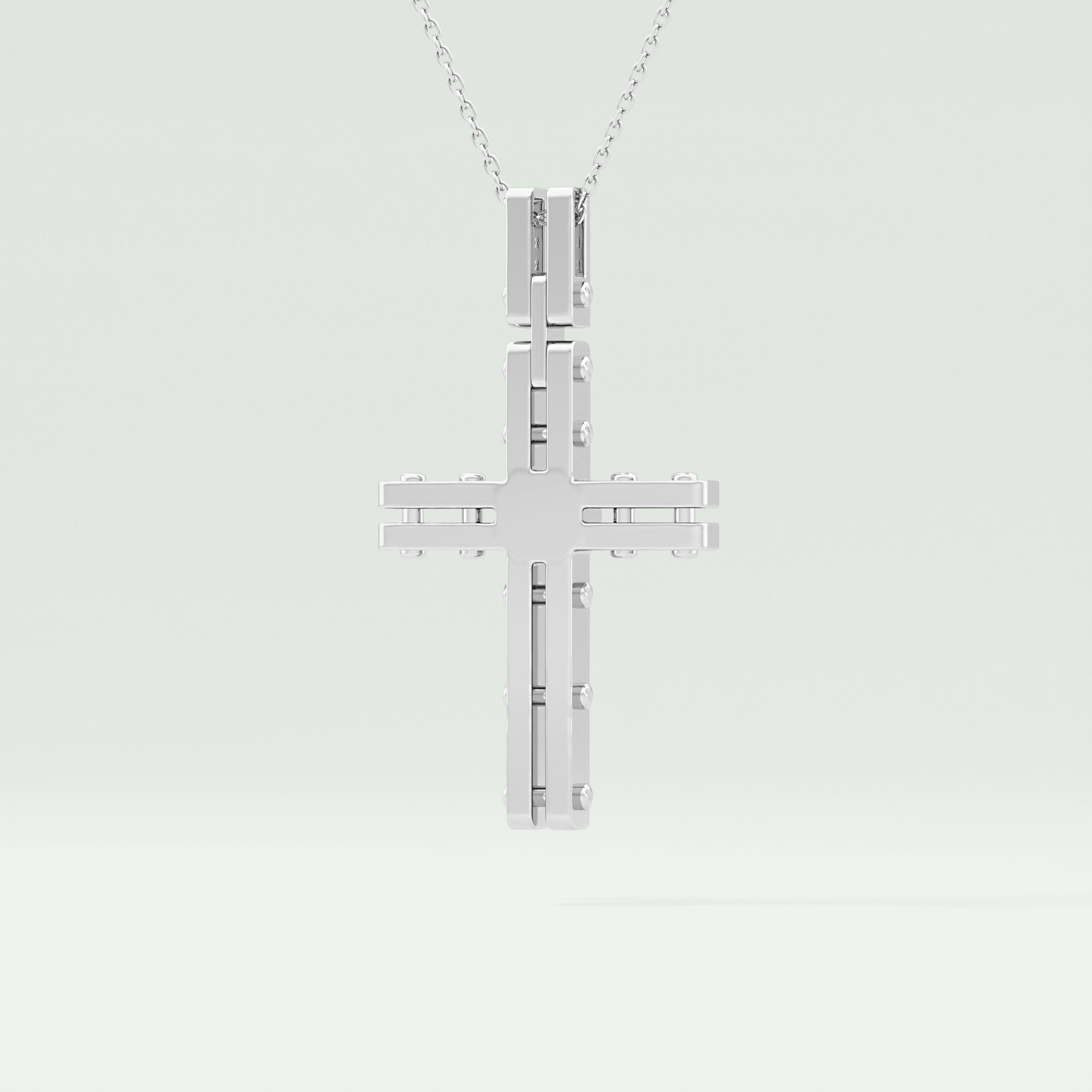 0.20 CT Eternal Cross Moissanite Diamond Necklace For Him 6