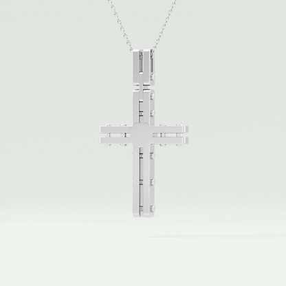 0.20 CT Eternal Cross Moissanite Diamond Necklace For Him 6
