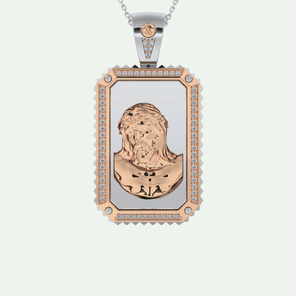 0.45 CT Jesus With Round Moissanite Diamond Stones Necklace 13