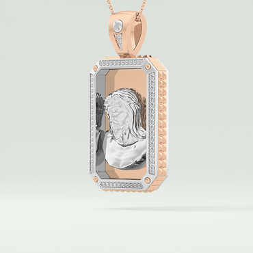 0.45 CT Jesus With Round Moissanite Diamond Stones Necklace 10