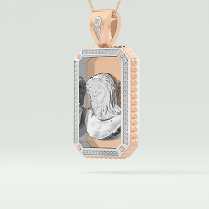 0.45 CT Jesus With Round Moissanite Diamond Stones Necklace 10