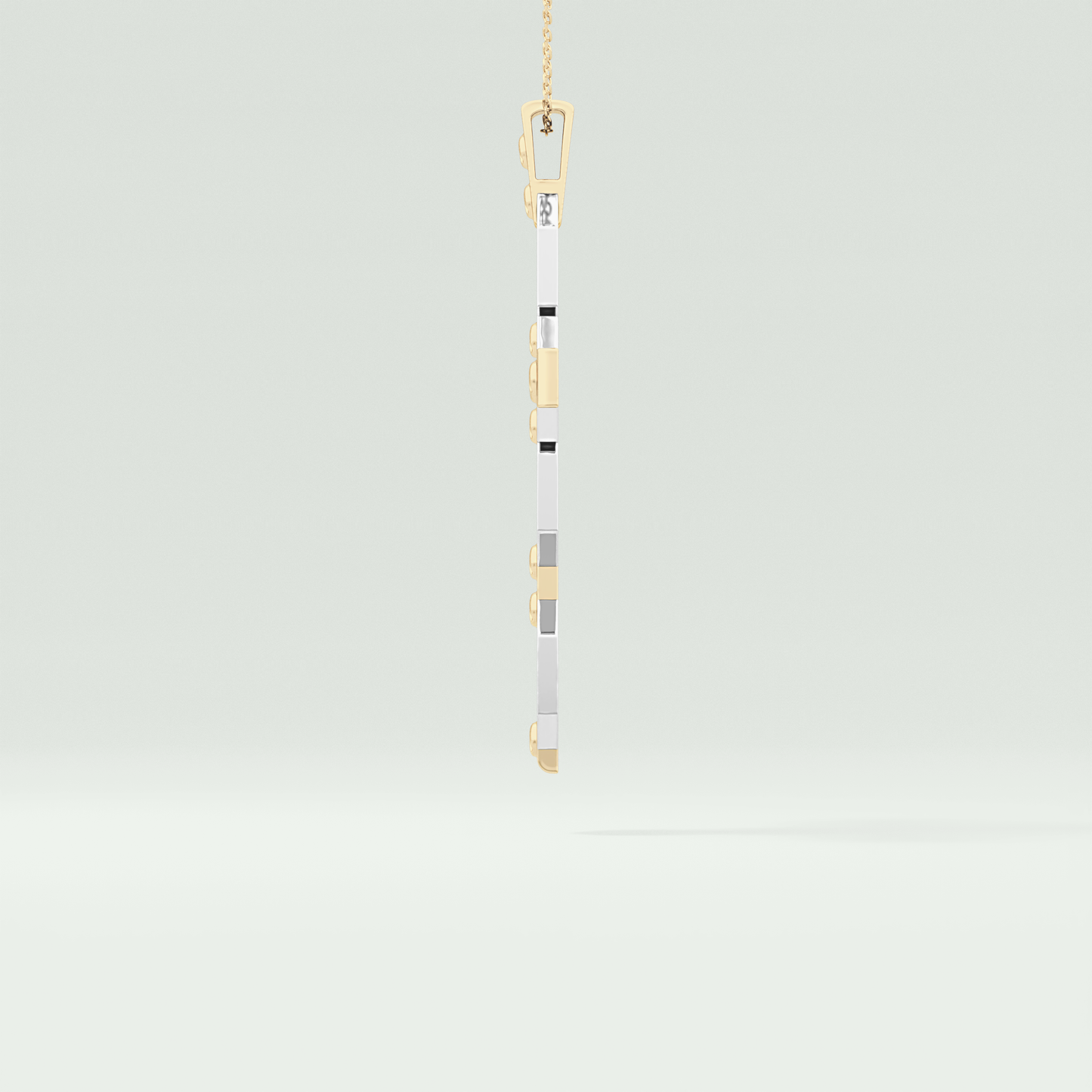 0.50  CT Cross White Moissanite Diamond Necklace For Him 3