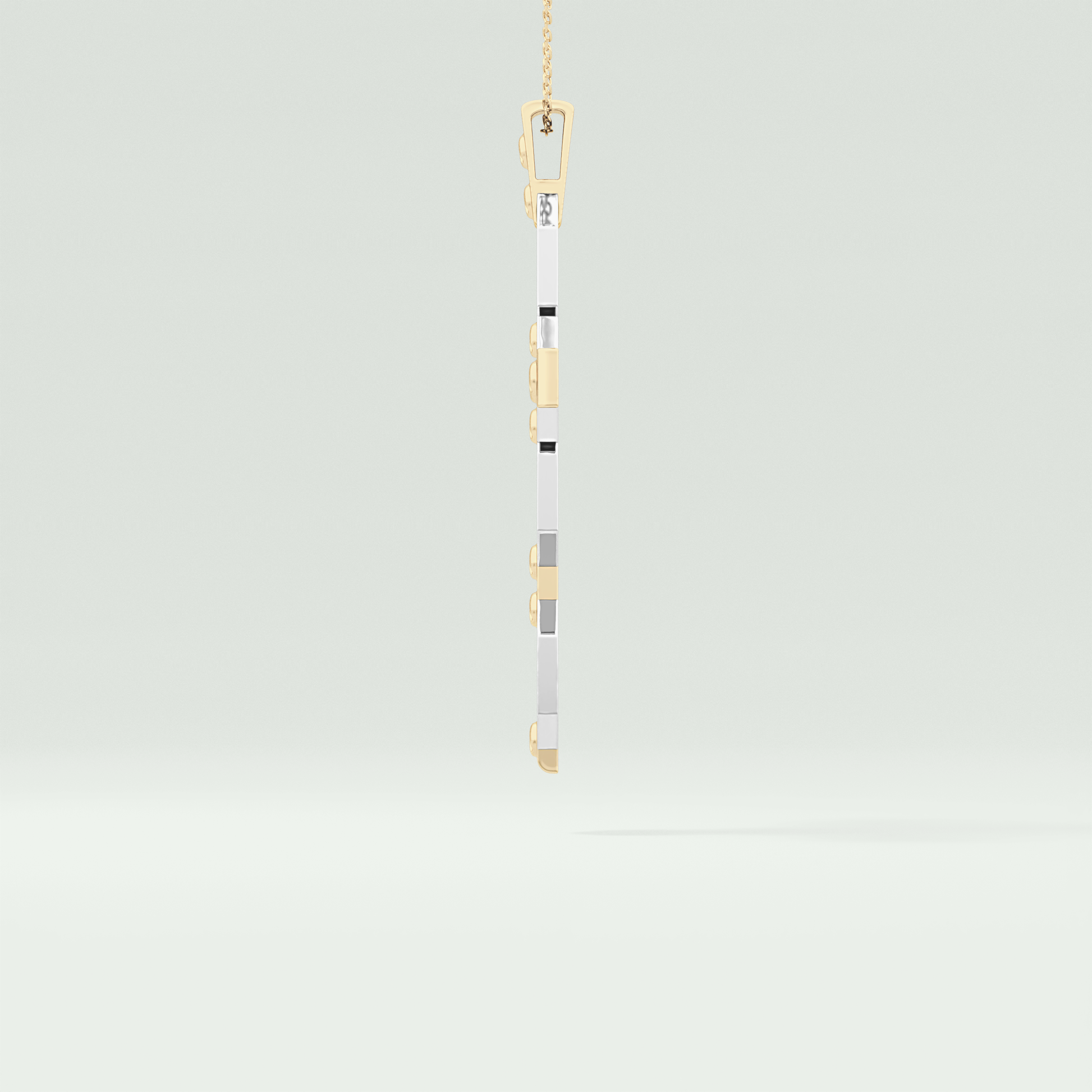 0.50  CT Cross White Moissanite Diamond Necklace For Him 3