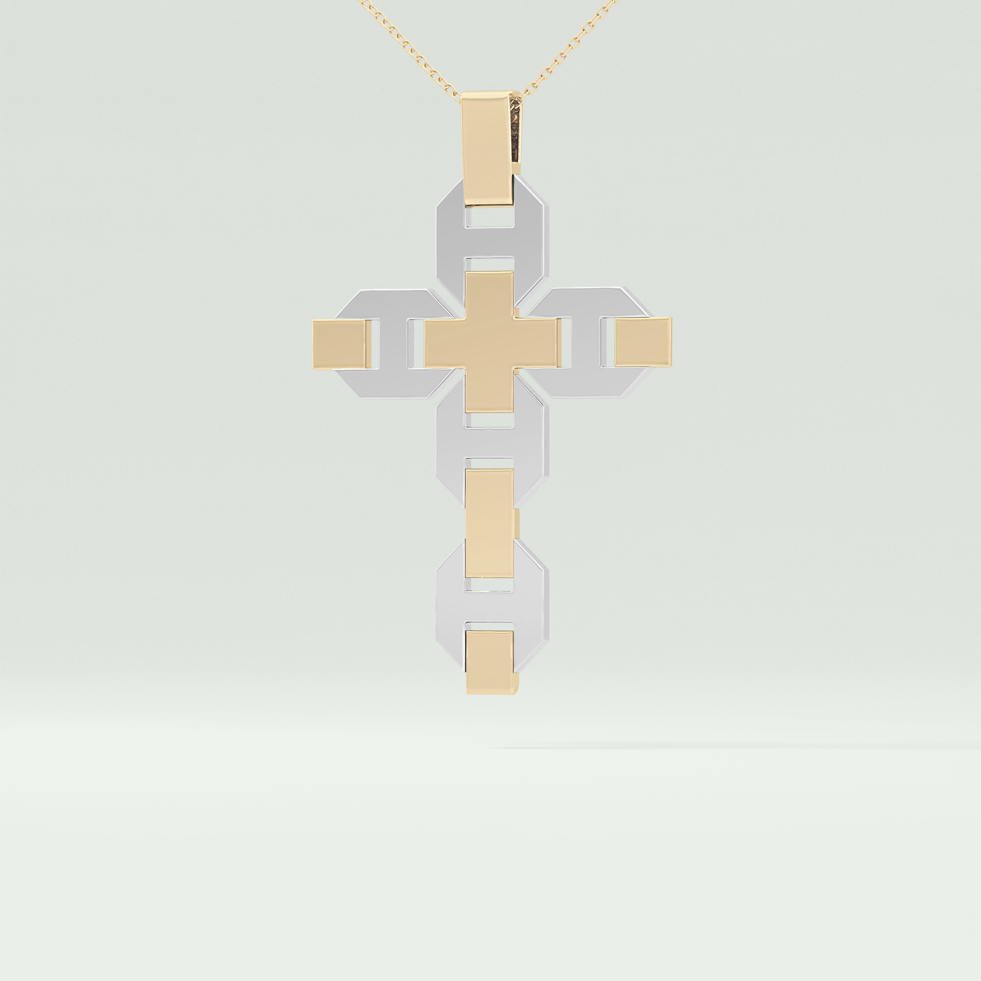 0.50  CT Cross White Moissanite Diamond Necklace For Him 4