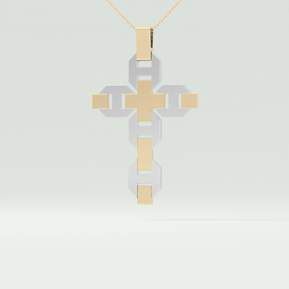 0.50  CT Cross White Moissanite Diamond Necklace For Him 4