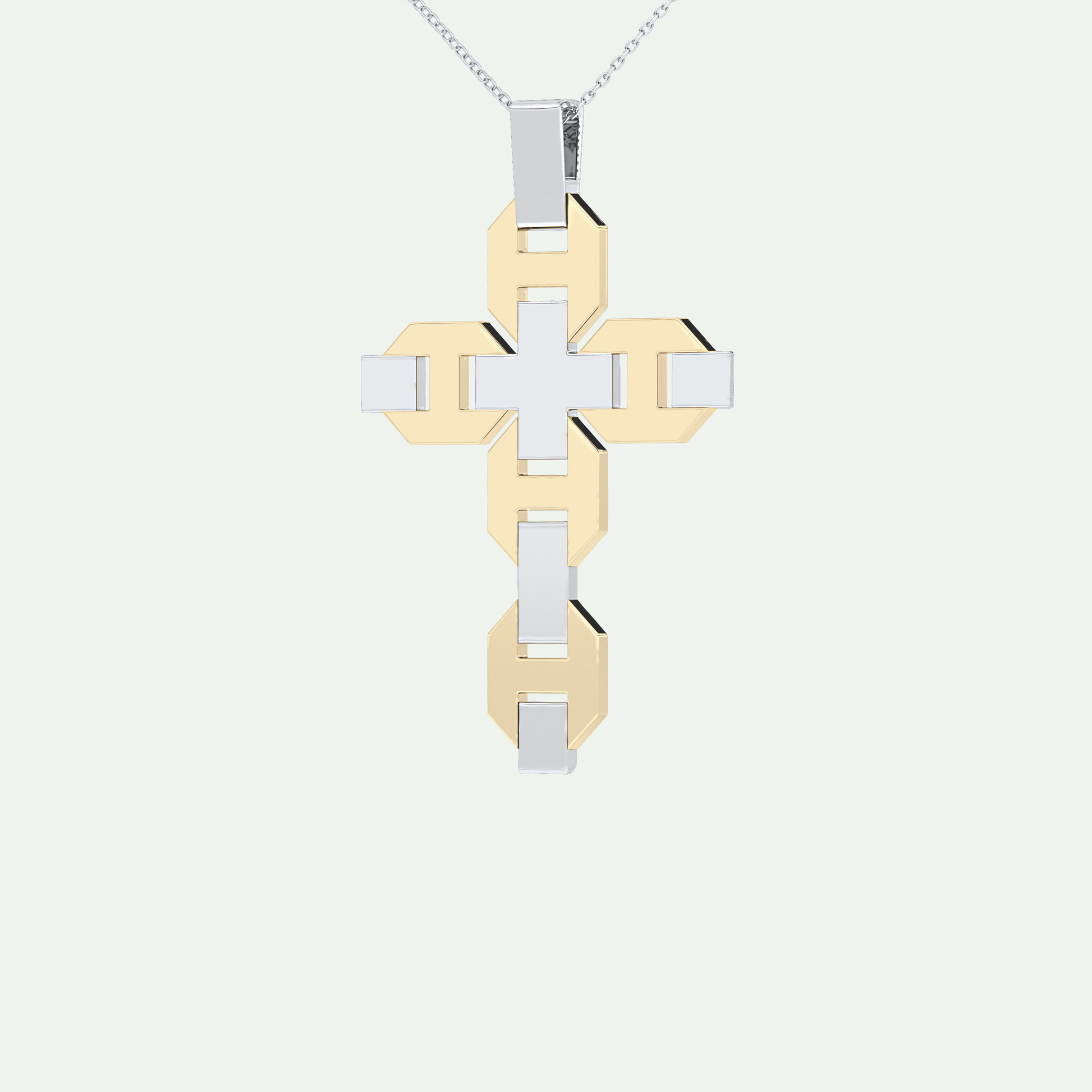 0.50  CT Cross White Moissanite Diamond Necklace For Him 8