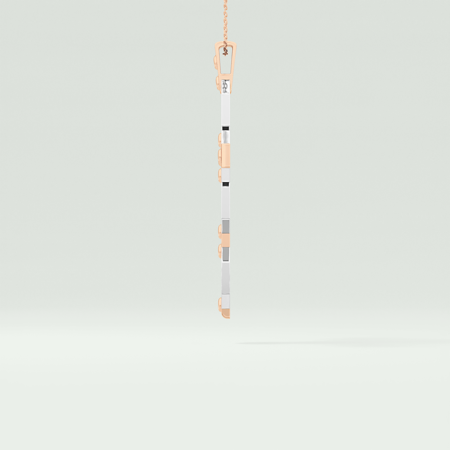 0.50  CT Cross White Moissanite Diamond Necklace For Him 11