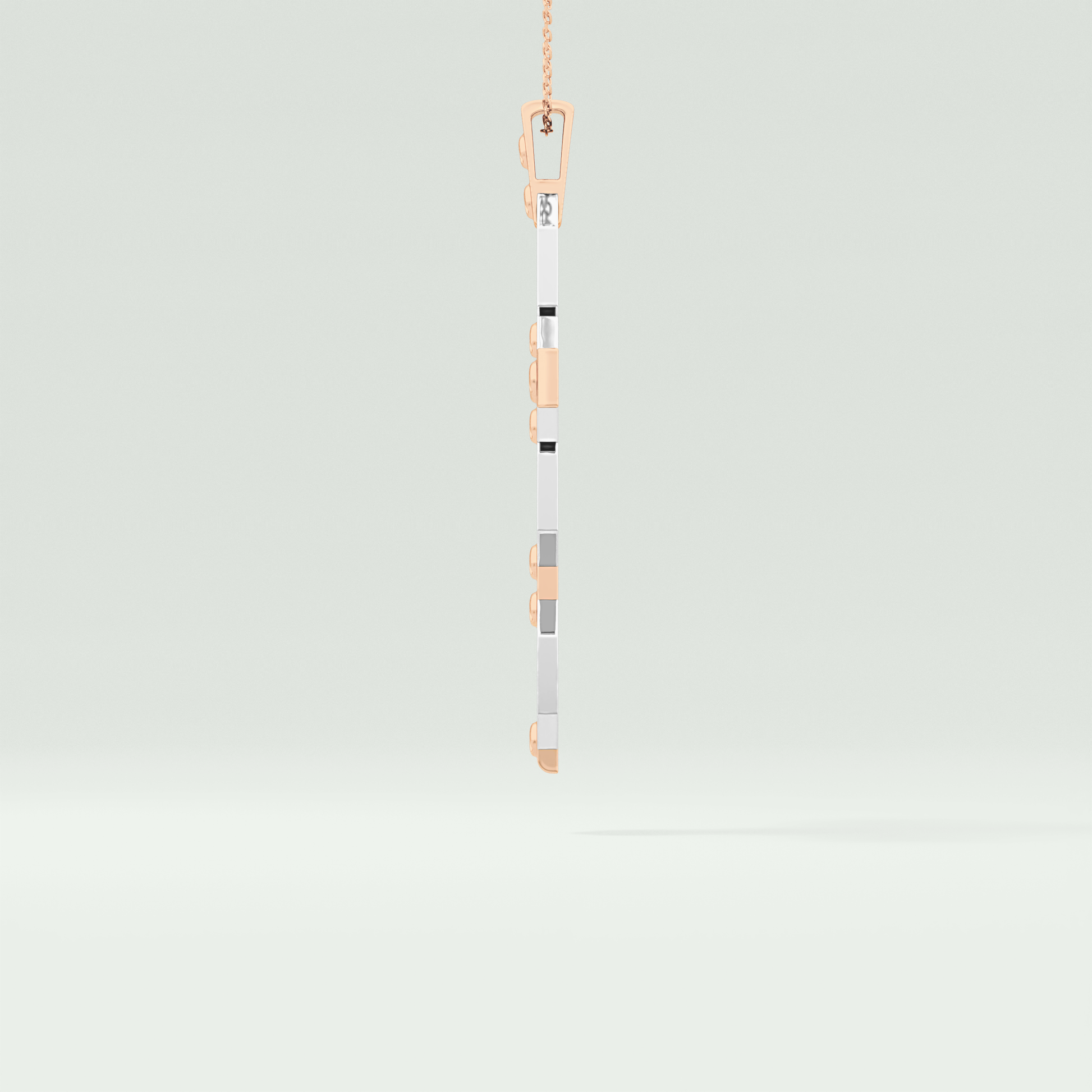 0.50  CT Cross White Moissanite Diamond Necklace For Him 11