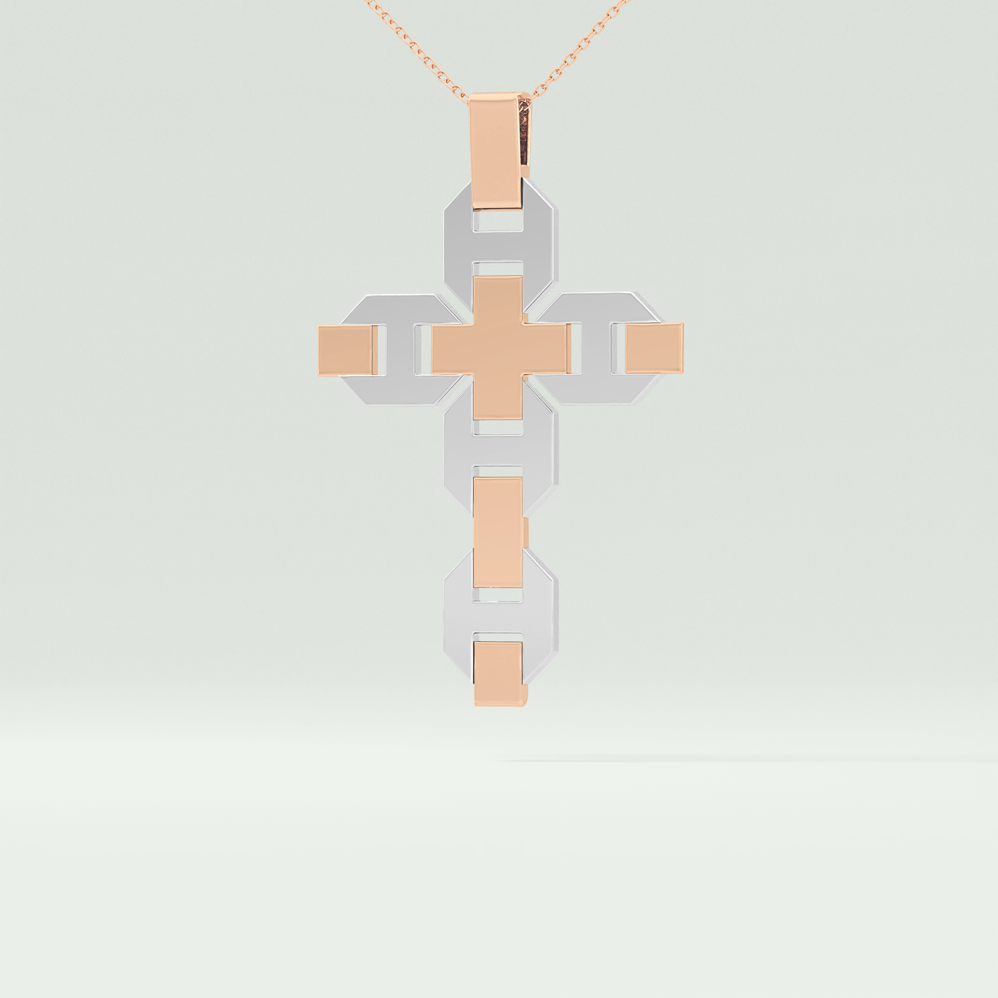 0.50  CT Cross White Moissanite Diamond Necklace For Him 12