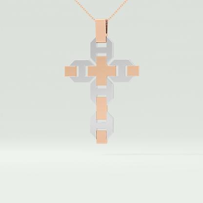 0.50  CT Cross White Moissanite Diamond Necklace For Him 12