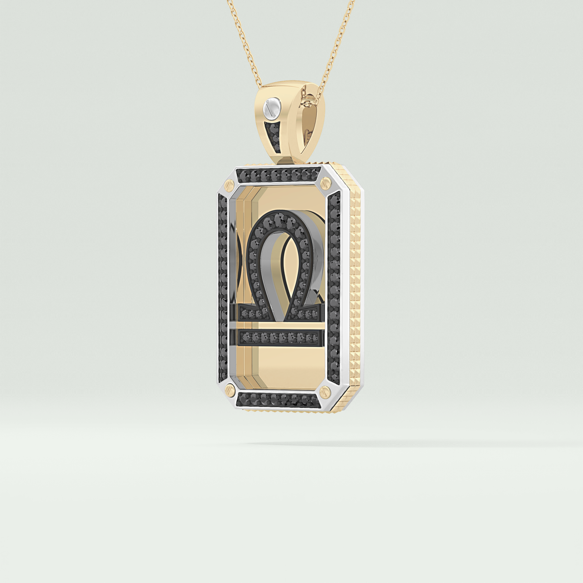 0.60 CT Black Moissanite Diamond Hip Hop Necklace For Him 2