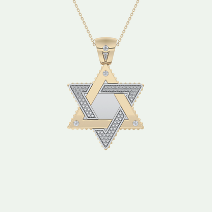 0.45 CT Unique Star Shaped Moissanite Diamond Stones Two Tone Necklace 9