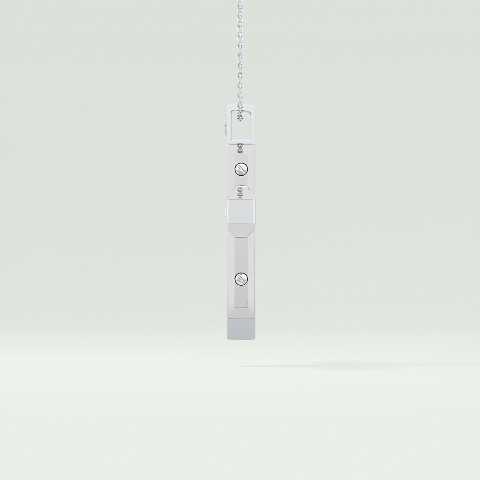 0.60 CT Princess & Round Cut Cross Moissanite Diamond Two Tone Necklace 8