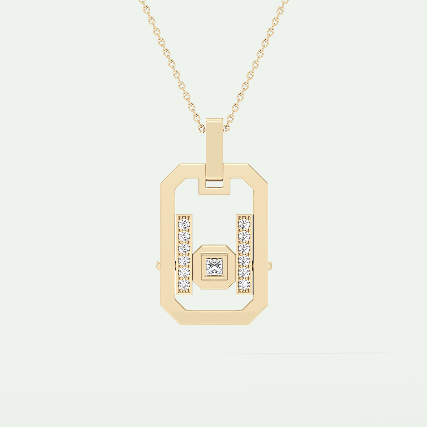 0.25 CT Princess & Round Moissanite Diamond Stones Necklace 1