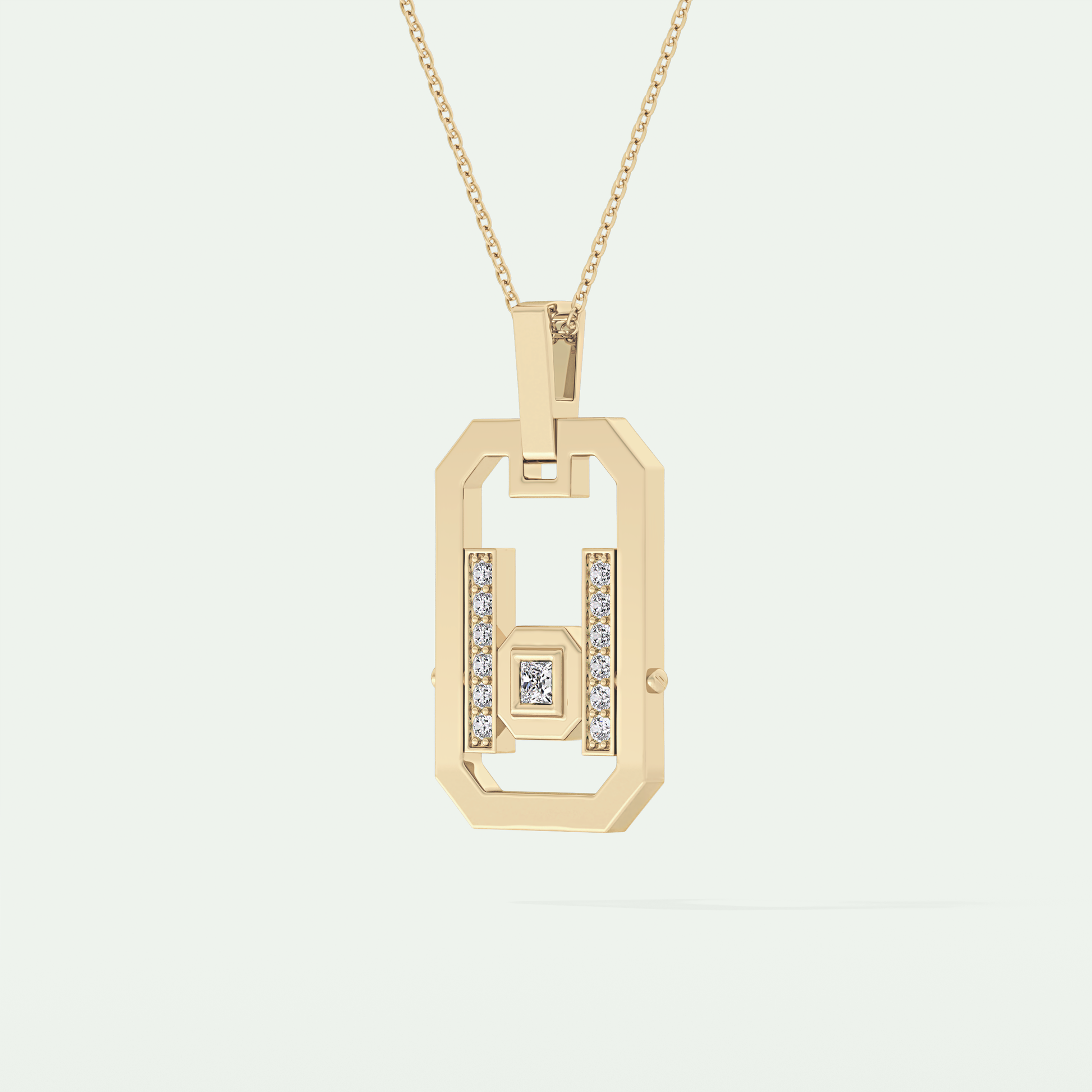 0.25 CT Princess & Round Moissanite Diamond Stones Necklace 2