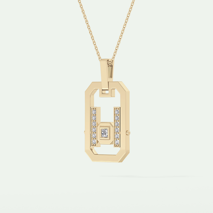 0.25 CT Princess & Round Moissanite Diamond Stones Necklace 2