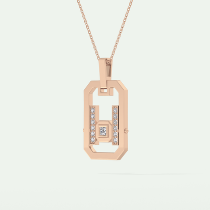 0.25 CT Princess & Round Moissanite Diamond Stones Necklace 10