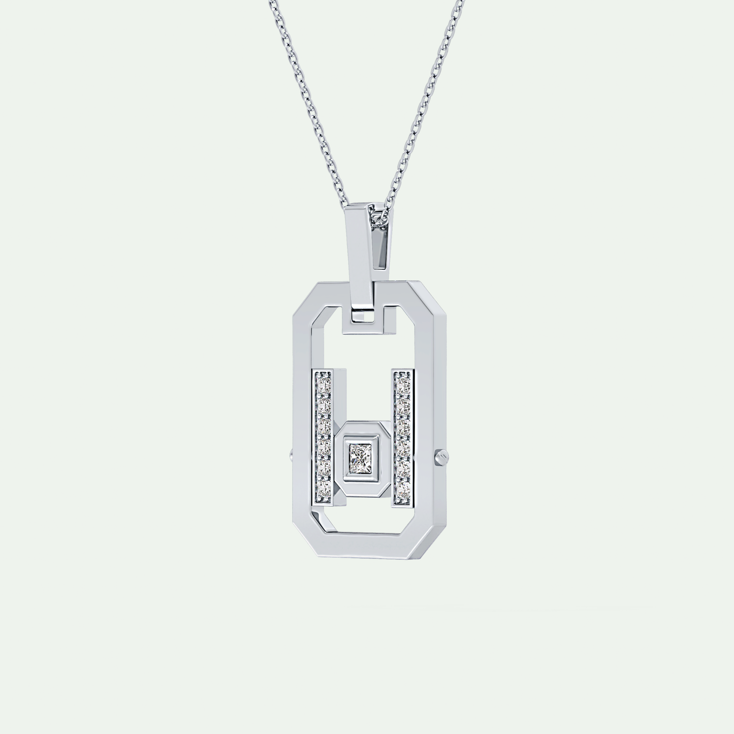 0.25 CT Princess & Round Moissanite Diamond Stones Necklace 7