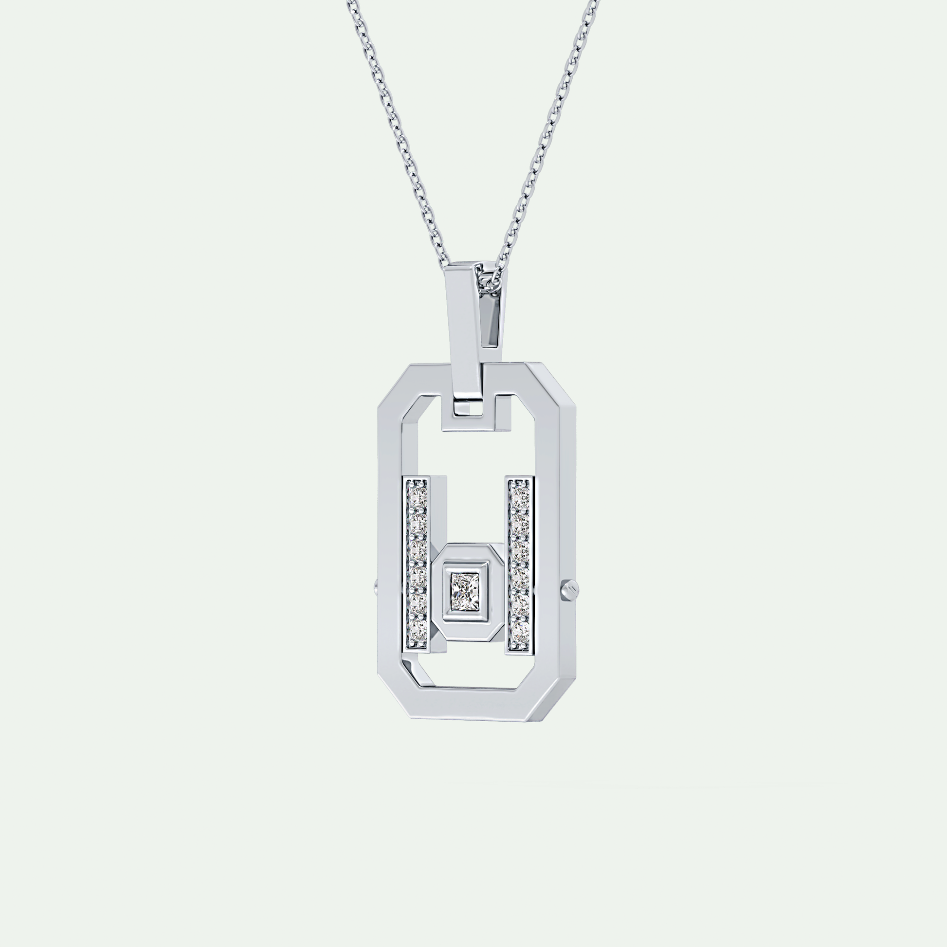 0.25 CT Princess & Round Moissanite Diamond Stones Necklace 7