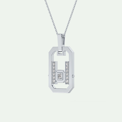 0.25 CT Princess & Round Moissanite Diamond Stones Necklace 7