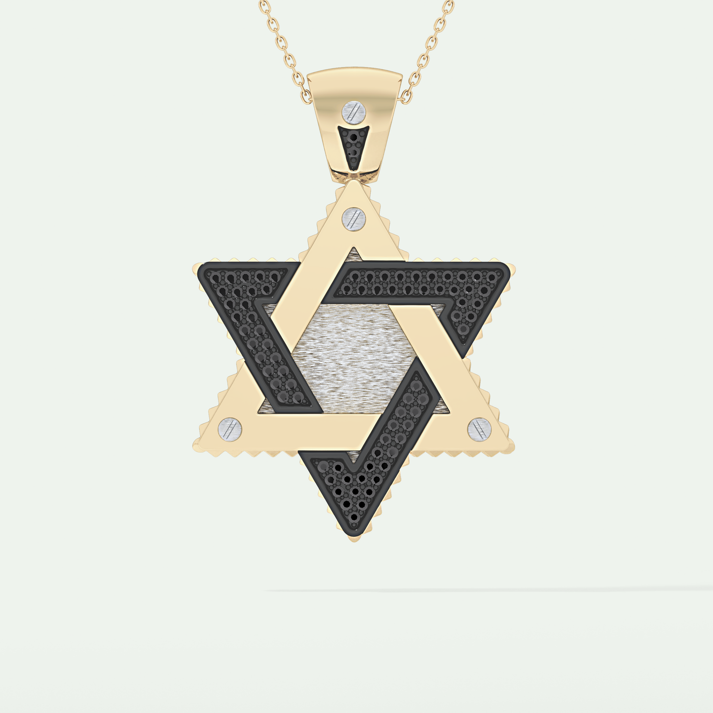 0.45 CT Black Moissanite Diamond Stones Star Shaped Necklace For Him 1