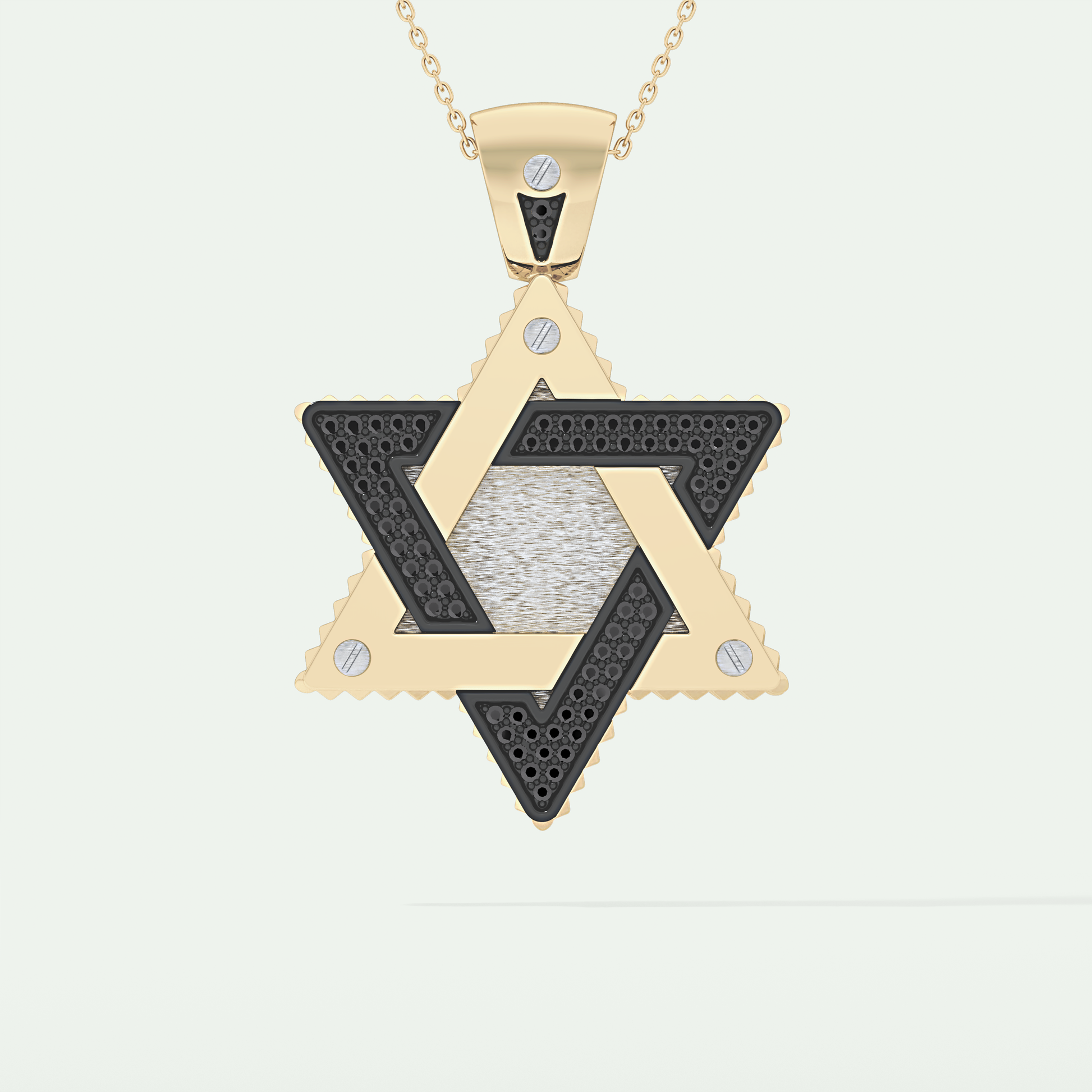 0.45 CT Black Moissanite Diamond Stones Star Shaped Necklace For Him 1