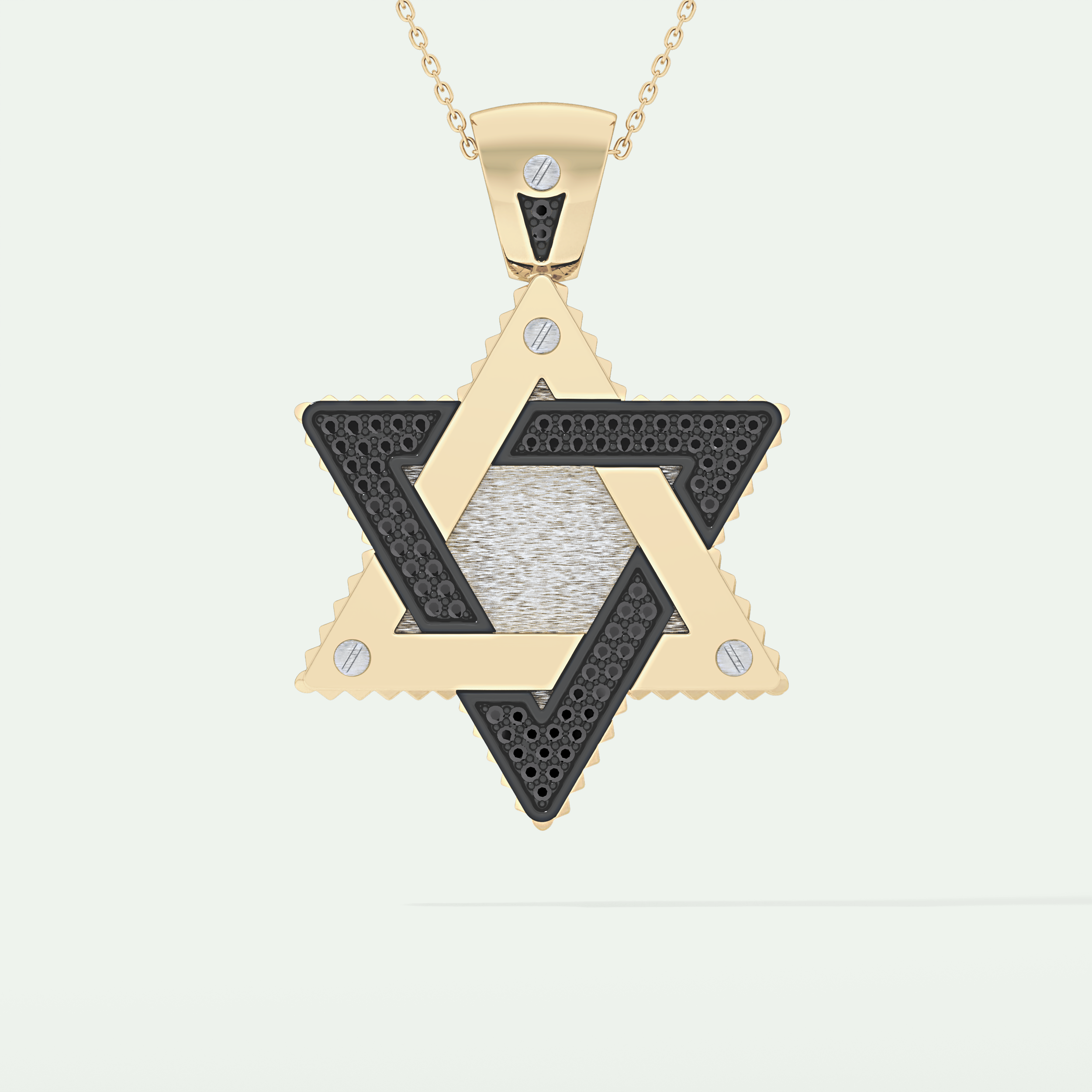 0.45 CT Black Moissanite Diamond Stones Star Shaped Necklace For Him 1