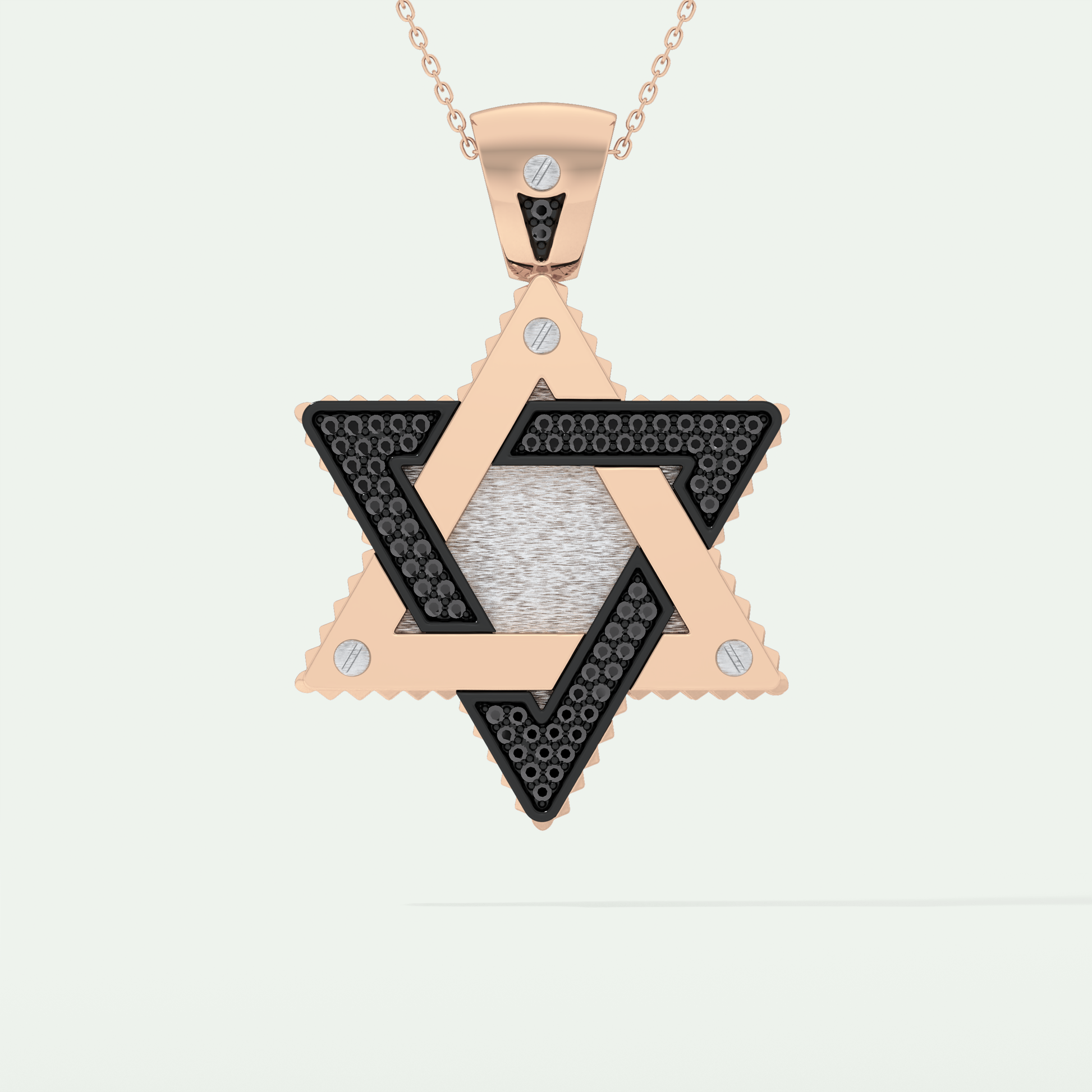 0.45 CT Black Moissanite Diamond Stones Star Shaped Necklace For Him 11