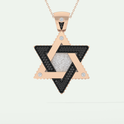 0.45 CT Black Moissanite Diamond Stones Star Shaped Necklace For Him 11