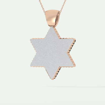 0.45 CT Black Moissanite Diamond Stones Star Shaped Necklace For Him 14