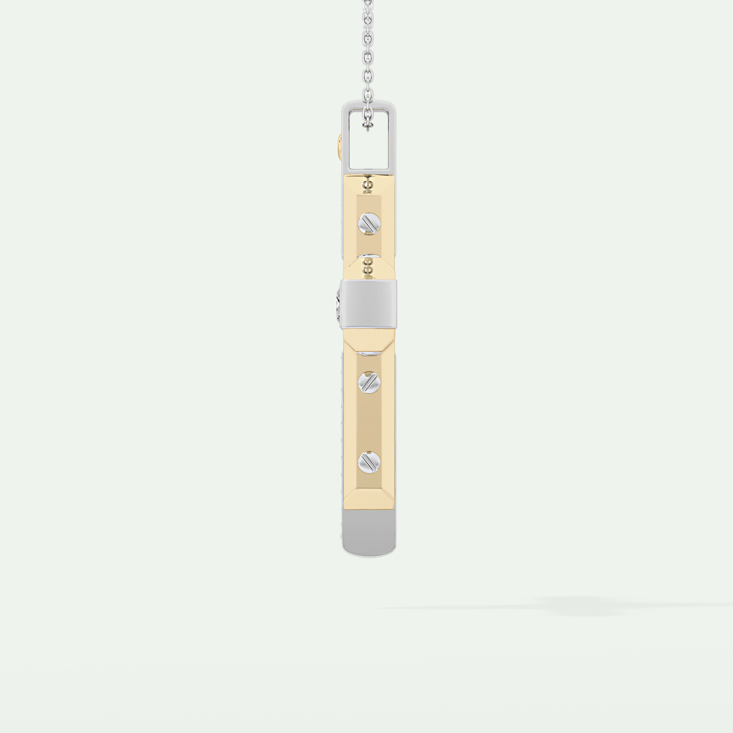 0.60 CT Unique Princess & Round Moissanite Diamond Stones Cross Necklace For Him 4