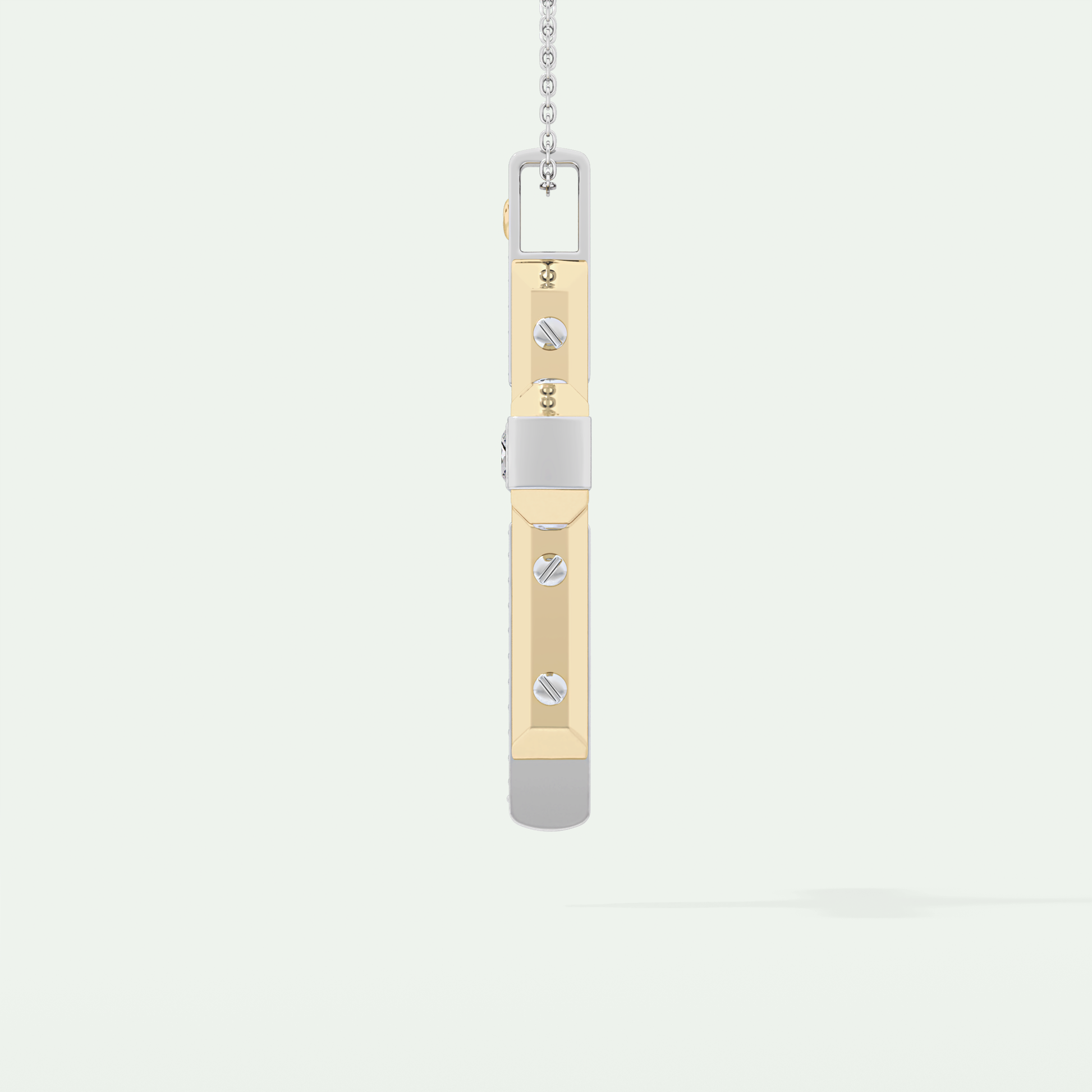 0.60 CT Unique Princess & Round Moissanite Diamond Stones Cross Necklace For Him 4