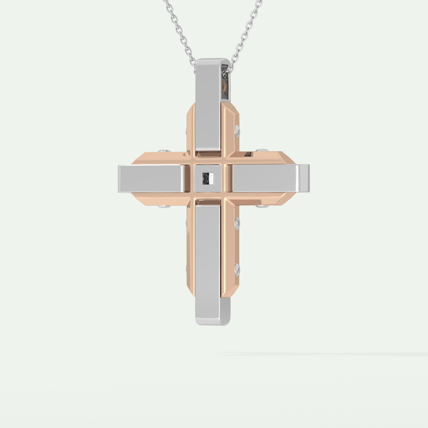 0.60 CT Unique Princess & Round Moissanite Diamond Stones Cross Necklace For Him 7