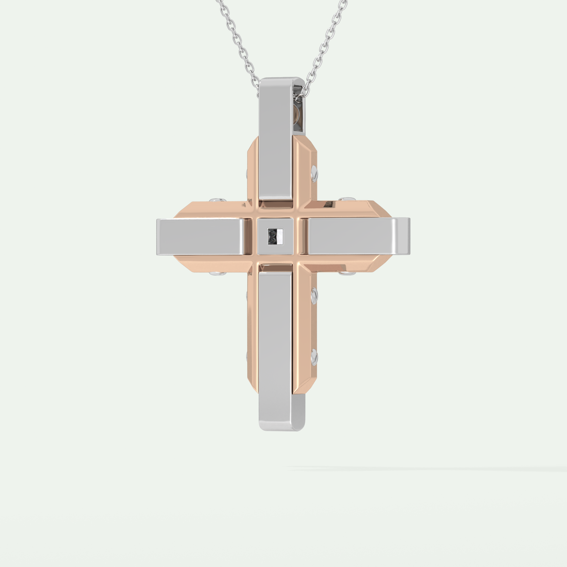 0.60 CT Unique Princess & Round Moissanite Diamond Stones Cross Necklace For Him 7