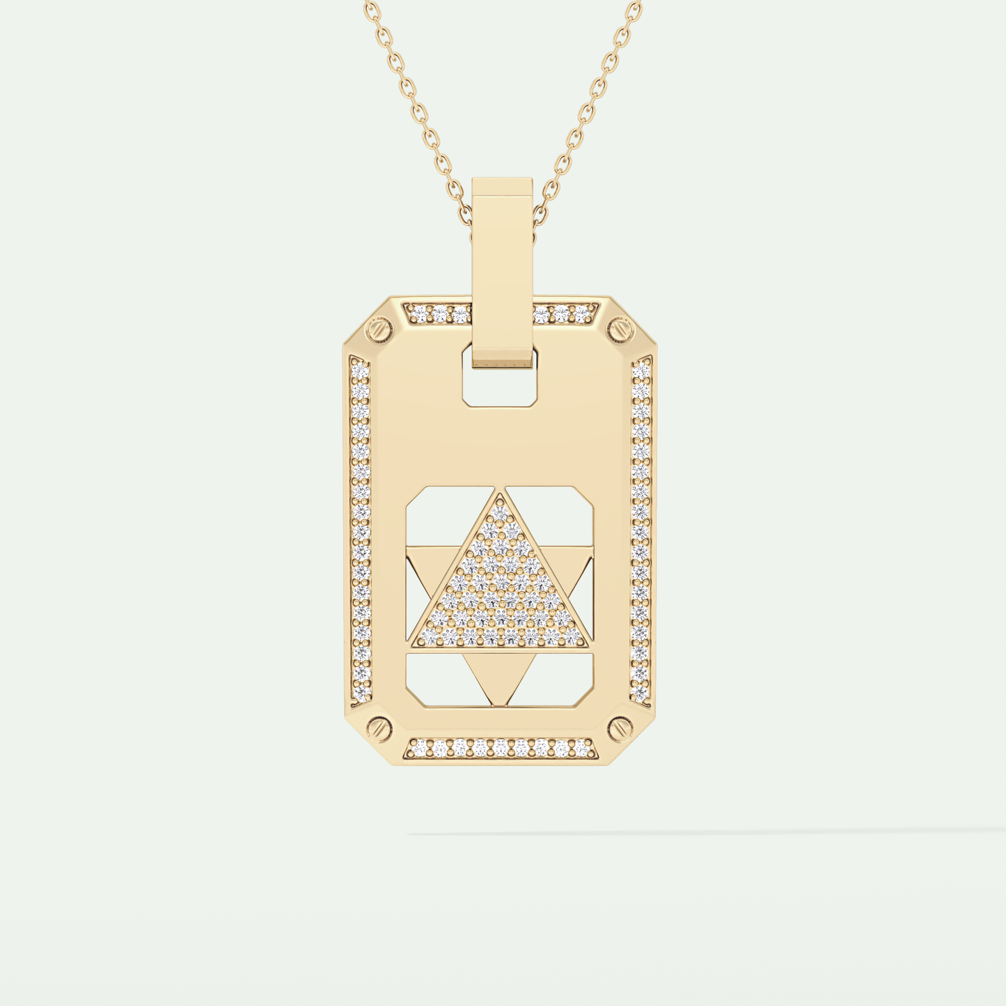 0.90 CT Round Cut Moissanite Diamond Stones Necklace For Him 1